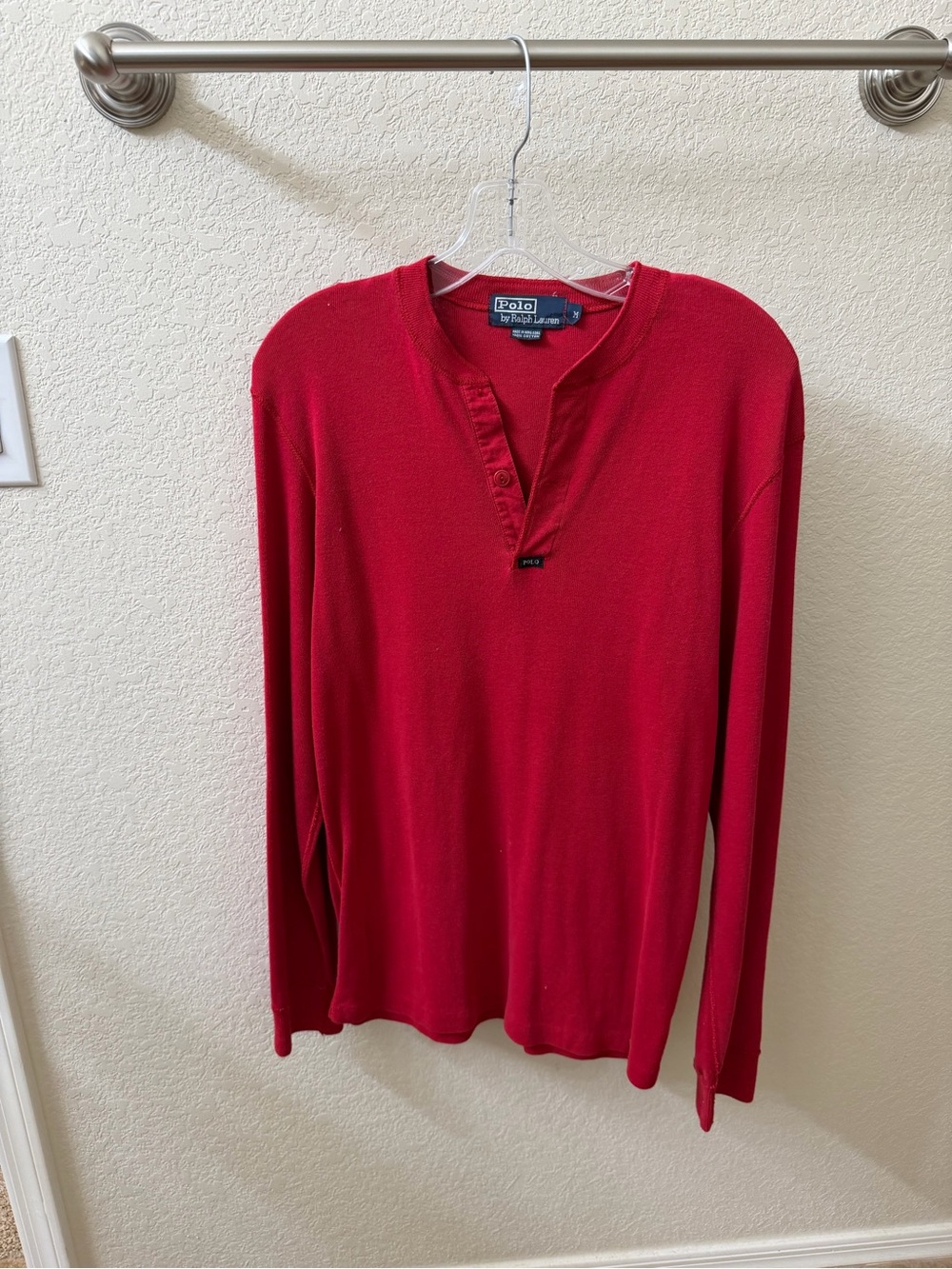 Polo by Ralph Lauren Burgundy Red Long-Sleeve Henley